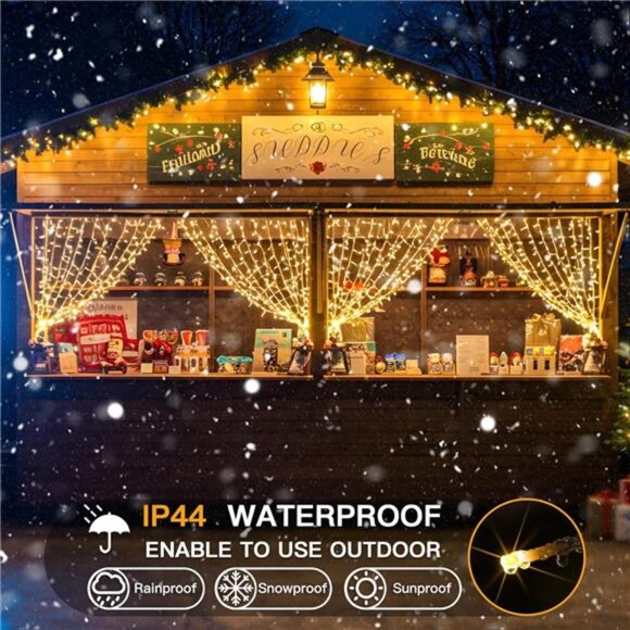 suddus Curtain Lights for Bedroom, 200 Led Hanging String Light Outdoor, Fairy - Picture 5 of 7